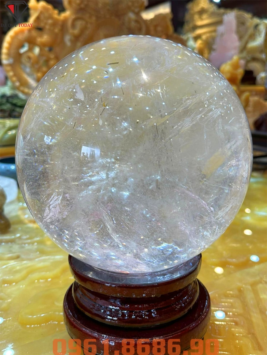 Quả cầu đá thạch anh trắng 13.9kg