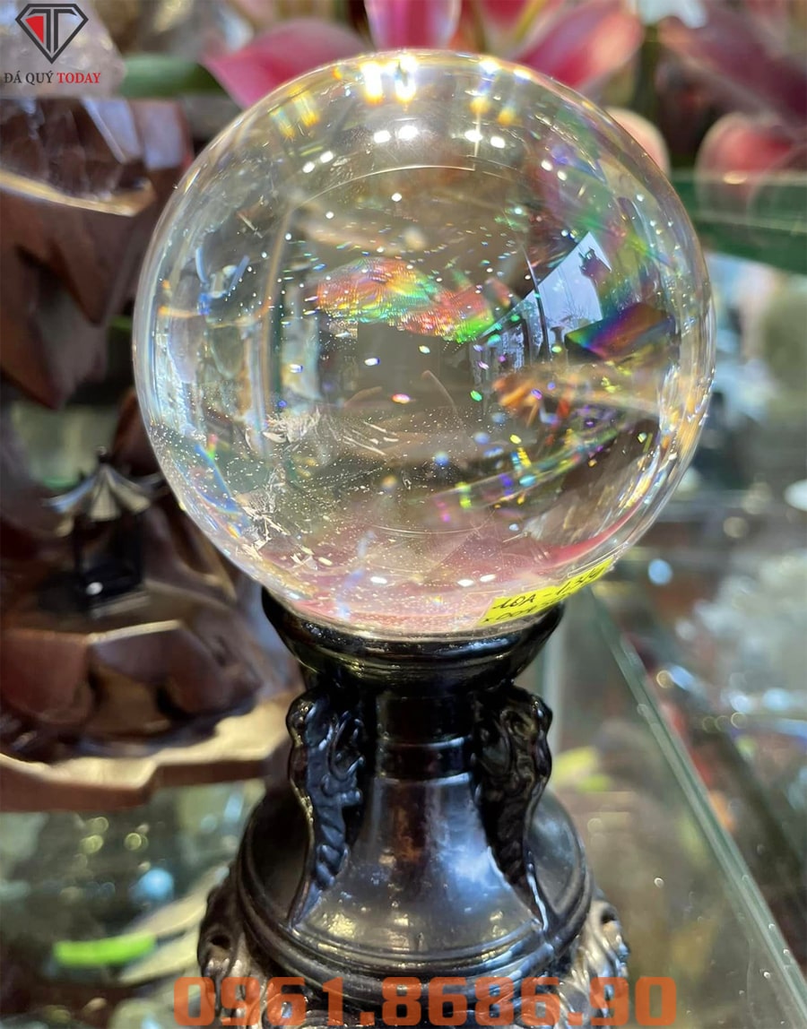 Quả cầu đá thạch anh trắng 1.3kg