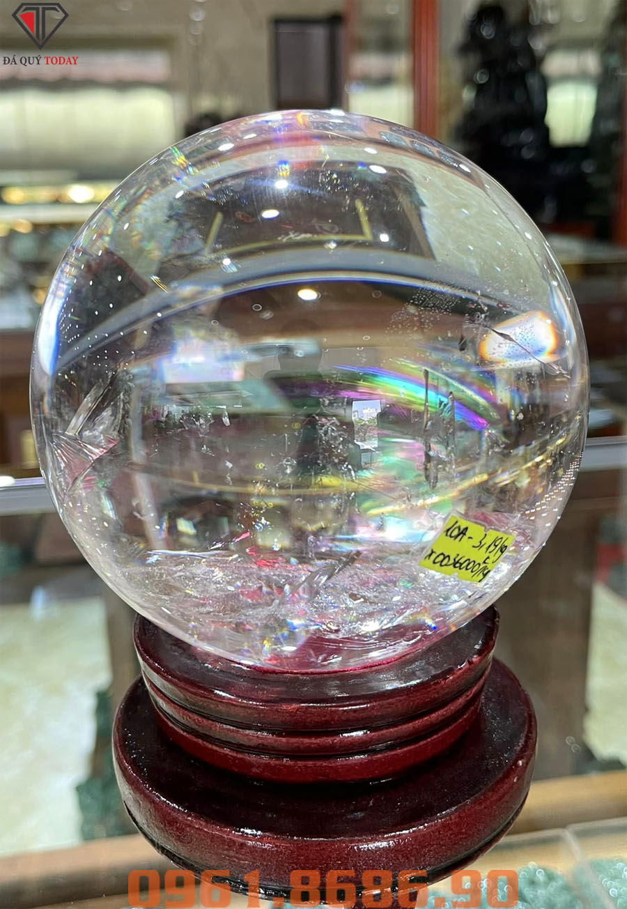 Quả cầu đá thạch anh trắng 3.19kg