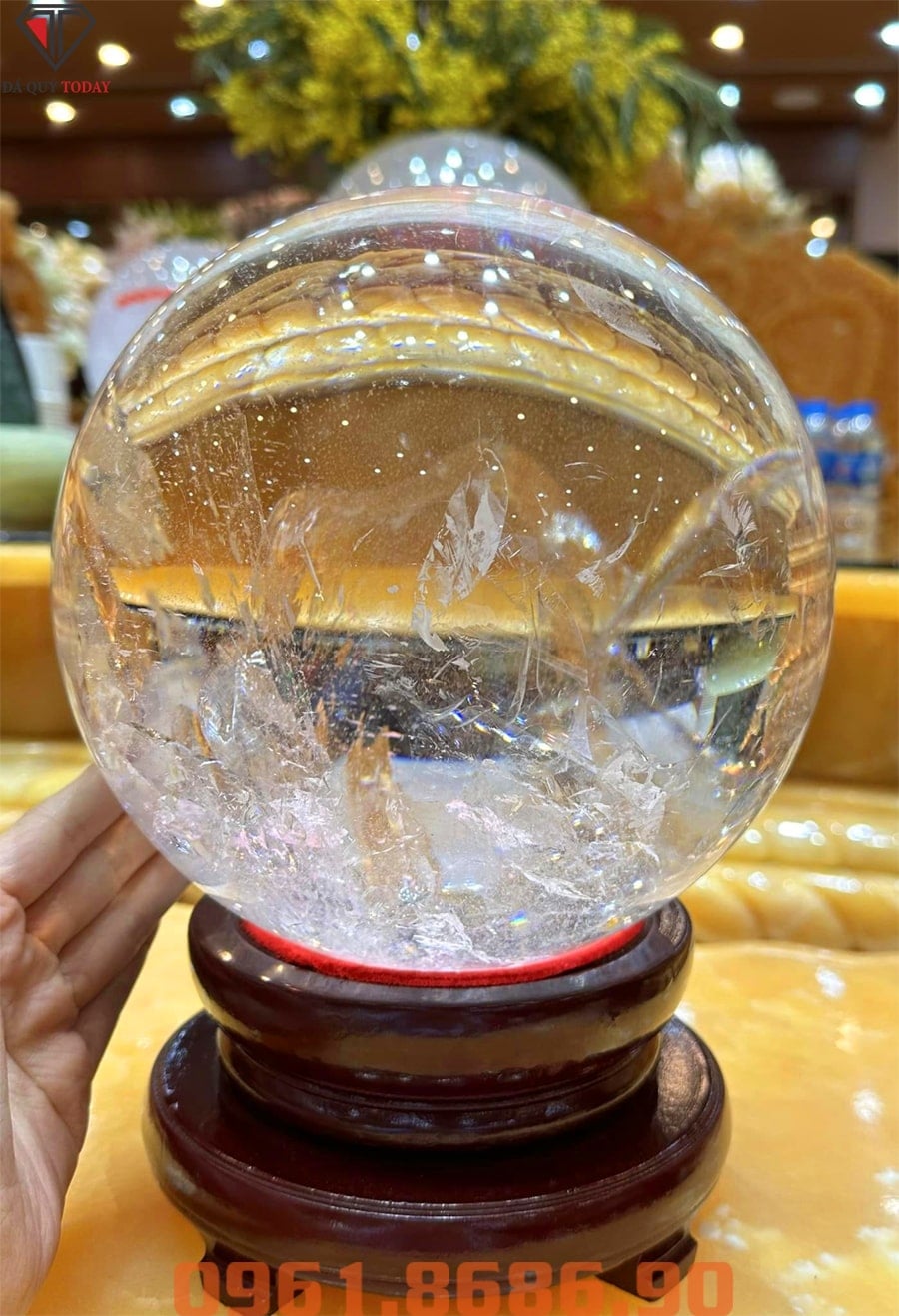 Quả cầu đá thạch anh trắng 15.9kg