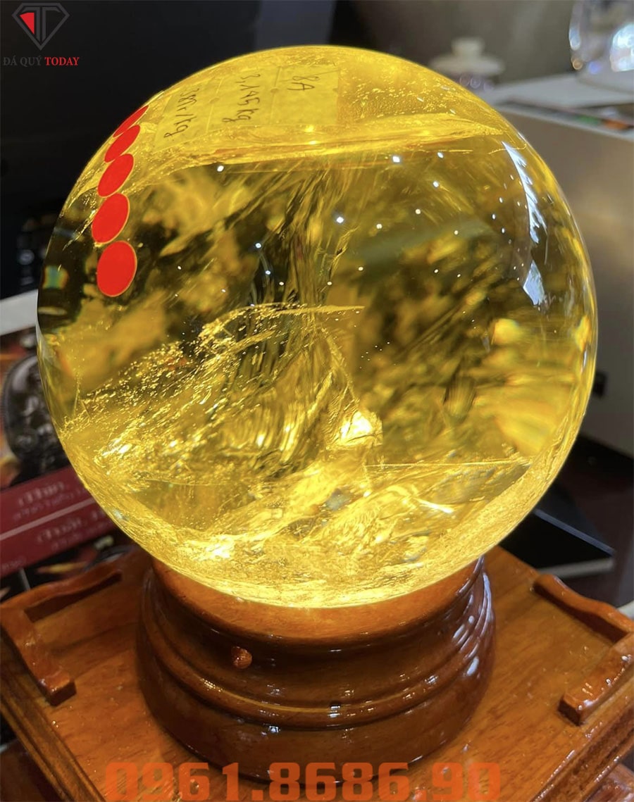 Quả cầu đá thạch anh vàng 3.1kg